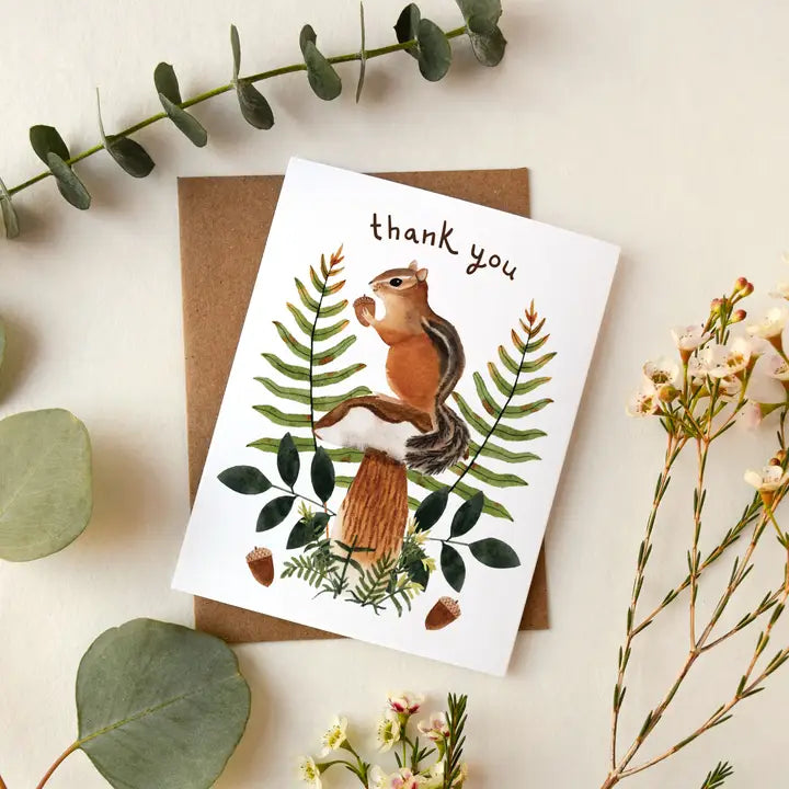 Chipmunk Thanks Greeting Card