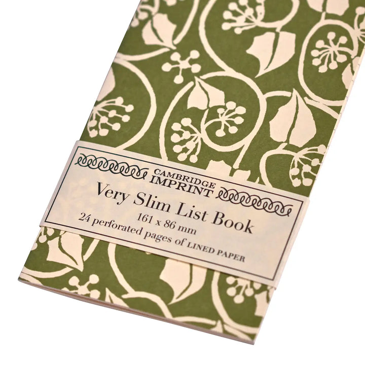 Very Slim List Book Small Ivy Stripe Sage Green