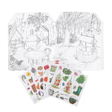 Coloring Book & Stickers - A Walk in the Garden