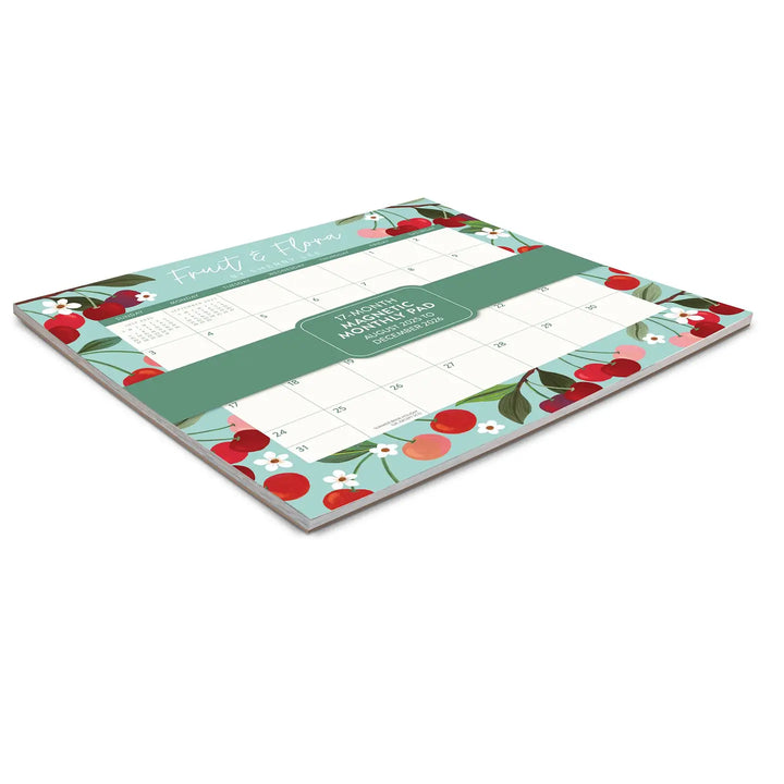 Fruit & Flora Magnetic Monthly Pad Calendar (Aug 2025 - Dec 2026)