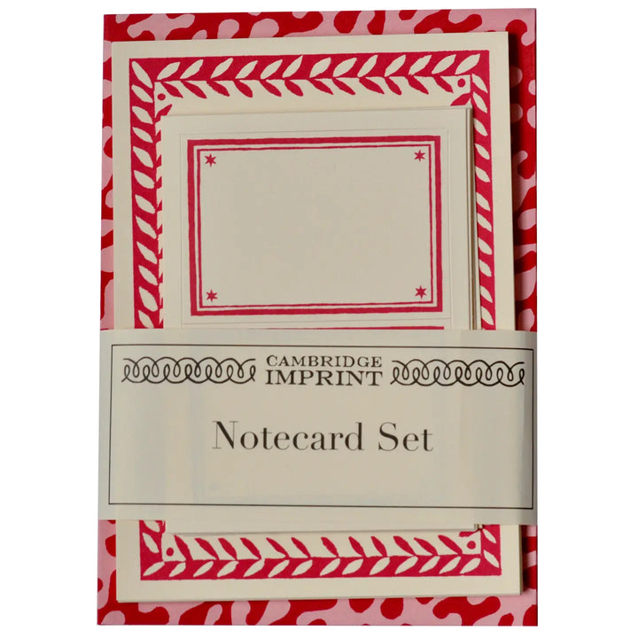 Set of Notecards and Envelopes Kelp Raspberry Ripple