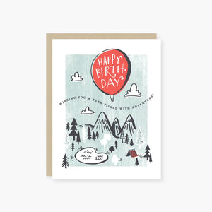 Adventure Balloon Kids Birthday Card