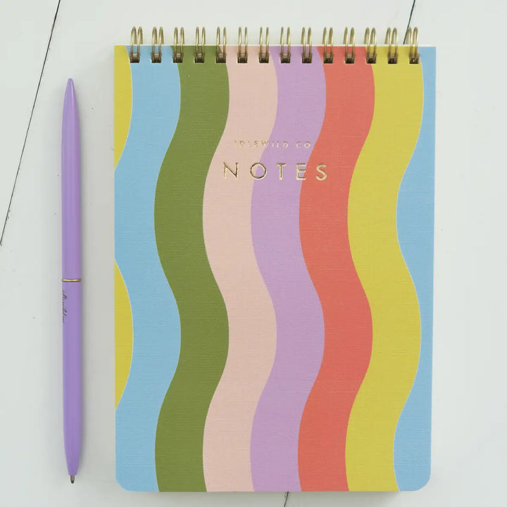 Wavy Rainbow Spiral Jotter Notebook
