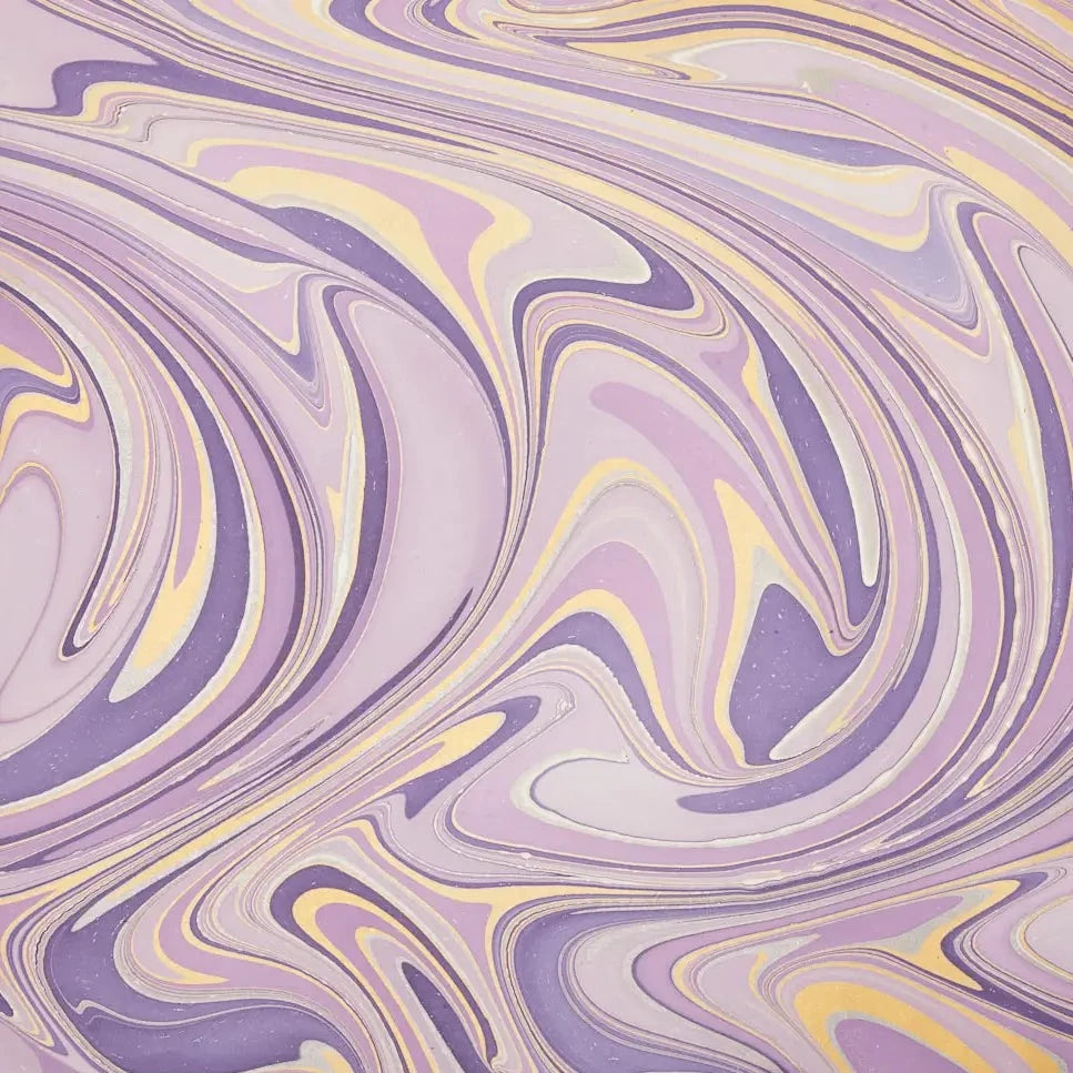 Hand Marbled Gift Wrap Sheets - Waves Imperial Purple (Roll)