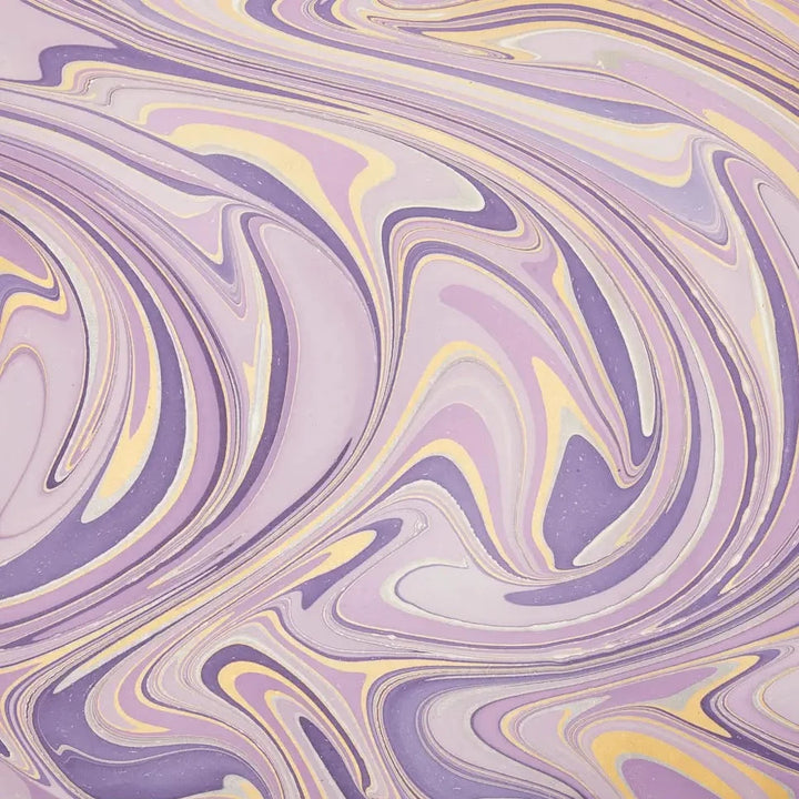 Hand Marbled Gift Wrap Sheets - Waves Imperial Purple (Roll)