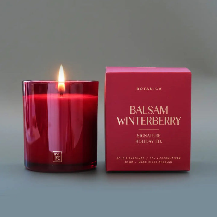 Botanica Holiday Candle: Balsam Winterberry, 12oz.