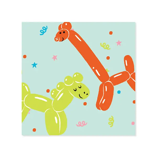 Animal Balloons Birthday Treasures Pop-up Card