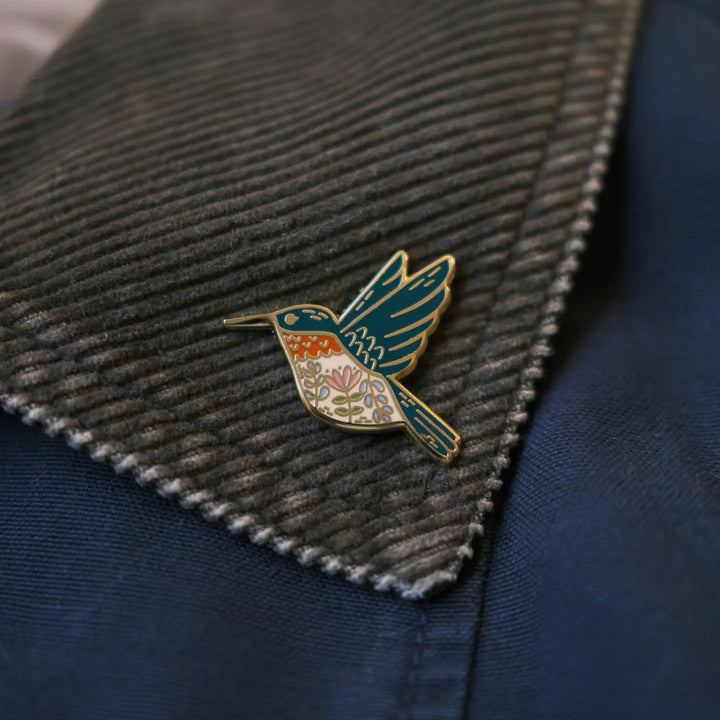 Green Hummingbird Enamel Pin