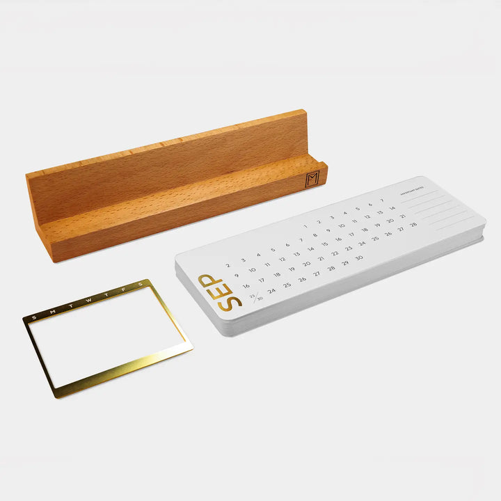 Wood Base Perpetual Desk Calendar