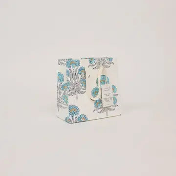 Hand Block Printed Gift Bags - Aurora Blue Opal