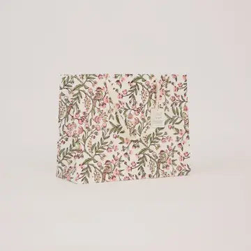 Hand Block Printed Gift Bags - Song Birds Blush