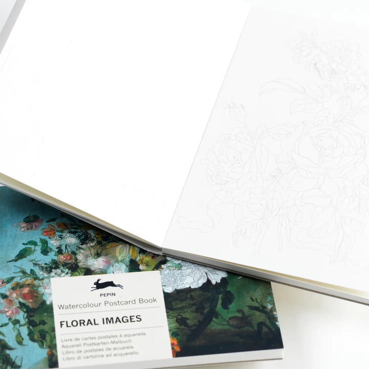Floral Images Watercolor Postcard Book