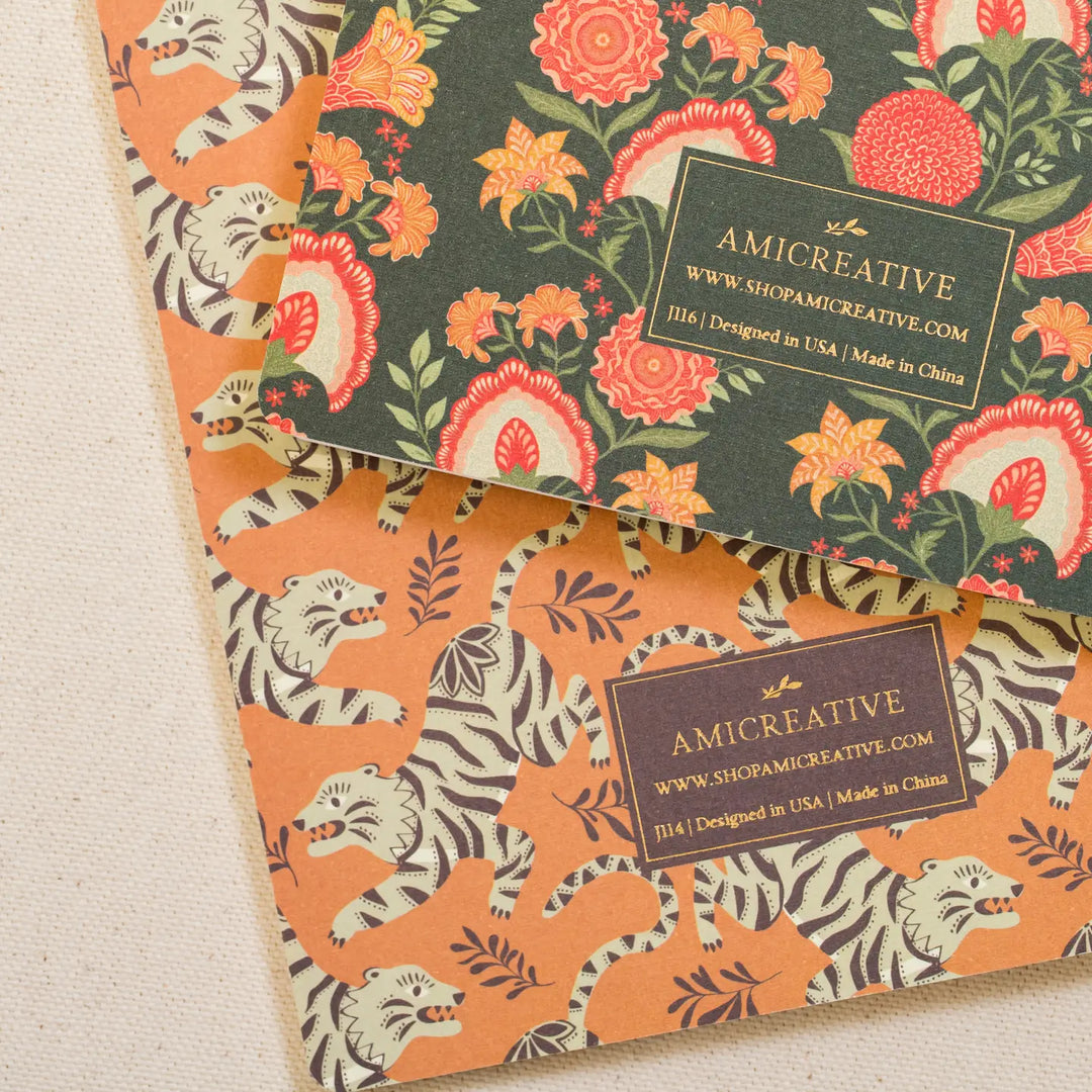Linen Stitched Dot Grid Journal - Panther