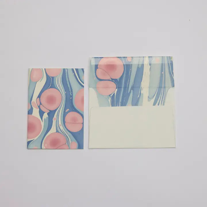 Hand Marbled Greeting Card - Cosmos Hydrangea