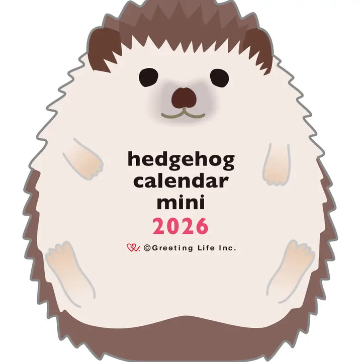Die-Cut Mini Hedgehog Calendar 2026