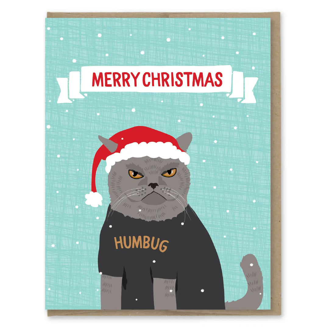 Humbug Cat Christmas Card