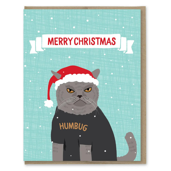 Humbug Cat Christmas Card