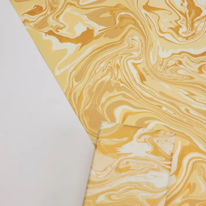 Hand Block Printed Gift Wrap Sheets - Free Spirit Champagne
