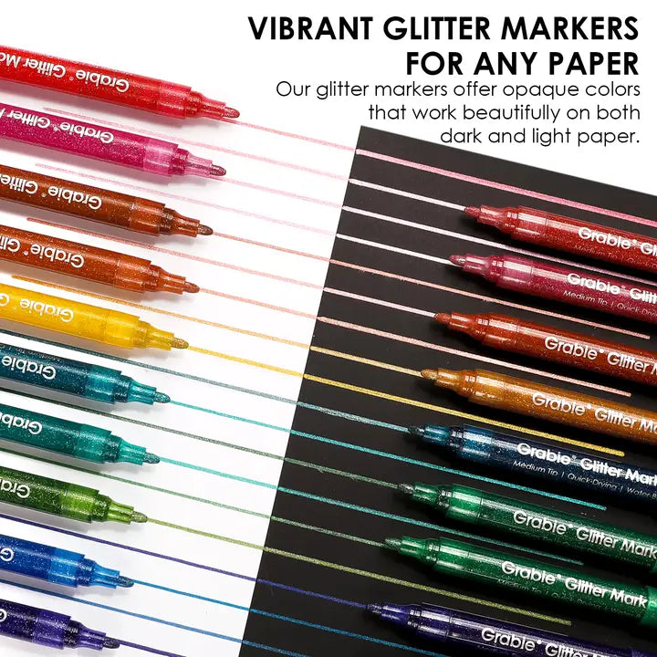 Medium Tip Iridescent Glitter Acrylic Paint Marker Set of 24