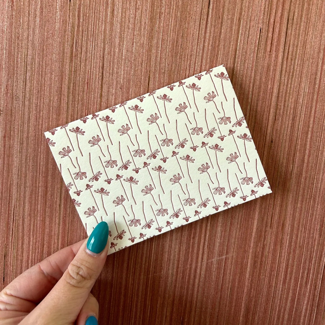 Linear Floral Small Note Cards - Set of 6