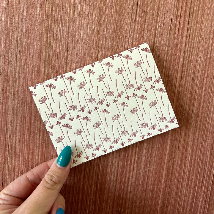 Linear Floral Small Note Cards - Set of 6