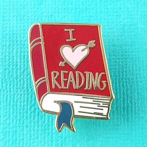 I Heart Reading Enamel Pin