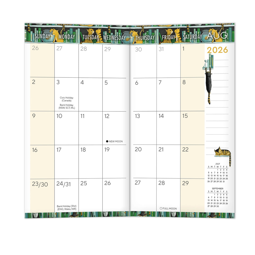 Bookshelf Cats 2027 Two-Year-Plus Pocket Planner