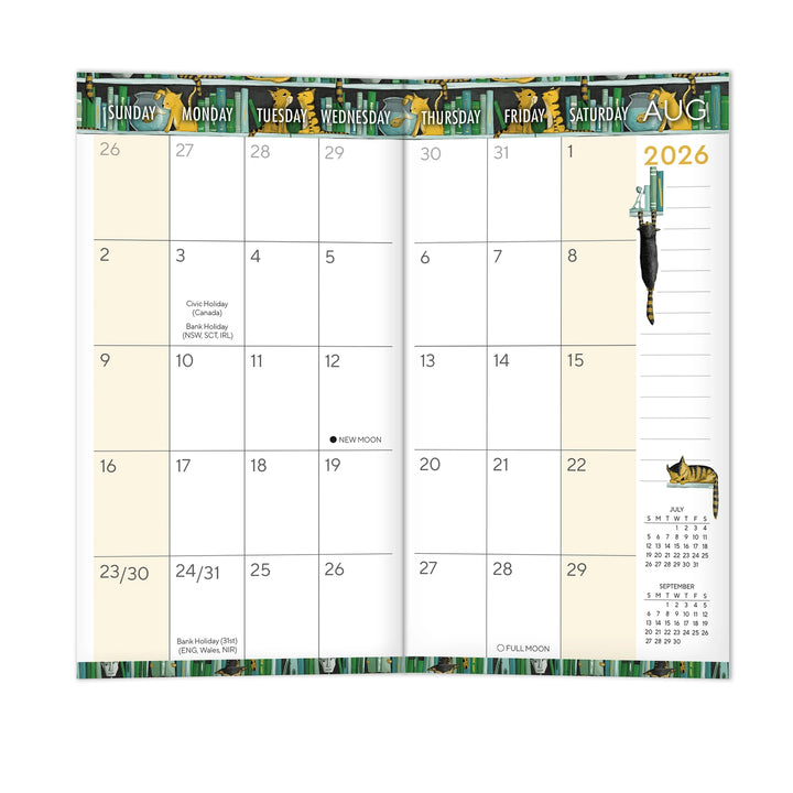 Bookshelf Cats 2027 Two-Year-Plus Pocket Planner