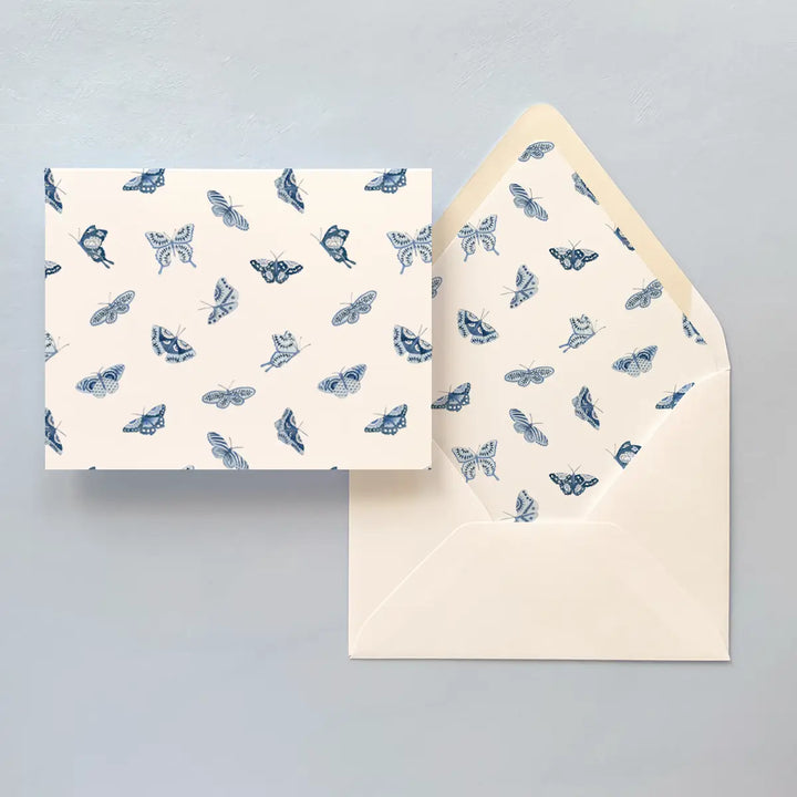 Porcelain Butterflies Folded Notecards (Set of 10)