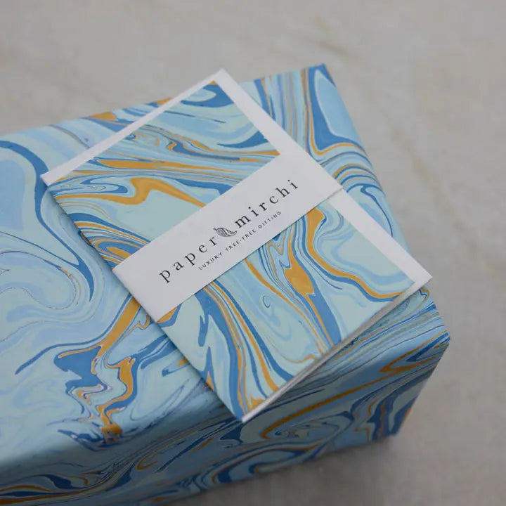 Hand Marbled Greeting Card - Free Spirit Summer Sky