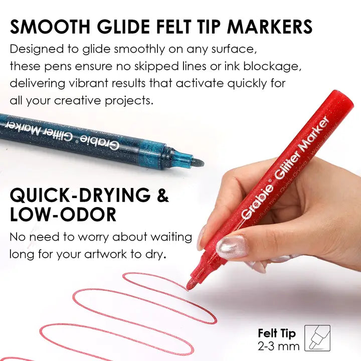 Medium Tip Iridescent Glitter Acrylic Paint Marker Set of 24