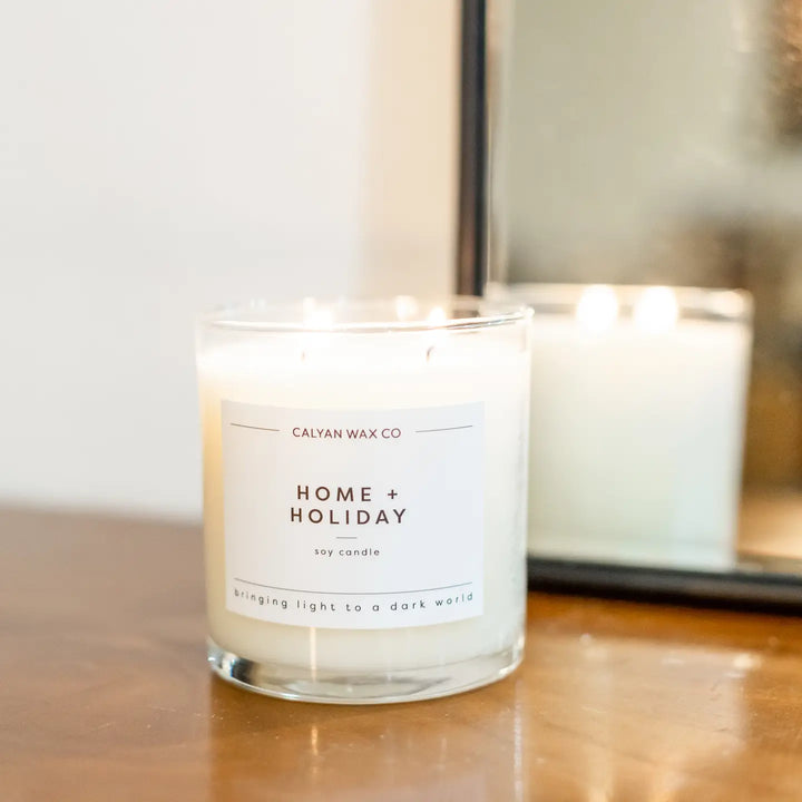 Home + Holiday - Clear Glass Tumbler Soy Candle