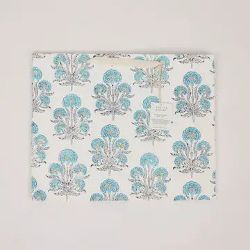Hand Block Printed Gift Bags - Aurora Blue Opal