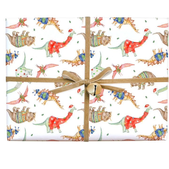 Festive Dinosaur Gift Wrap (Roll)