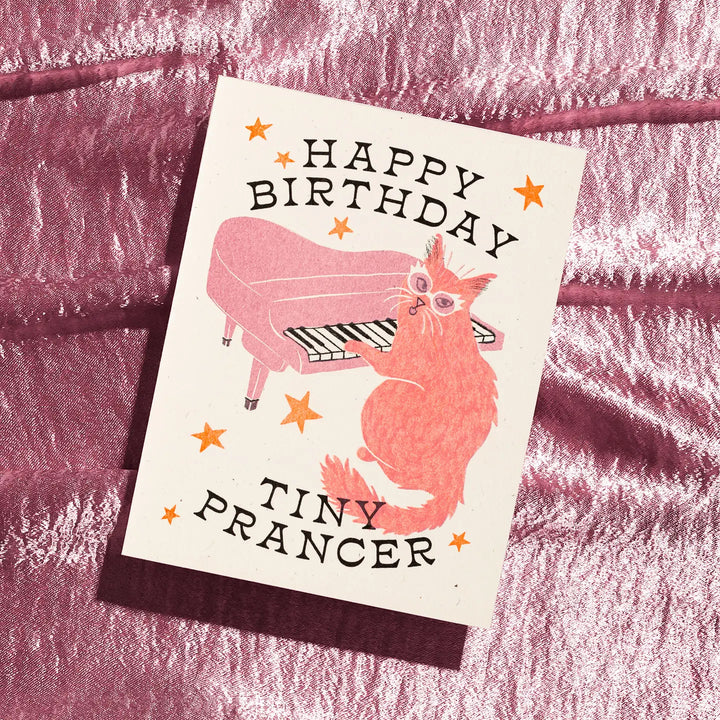 Happy Birthday Tiny Prancer - Risograph Card