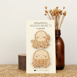 Sea Creature Wooden Magnet Set