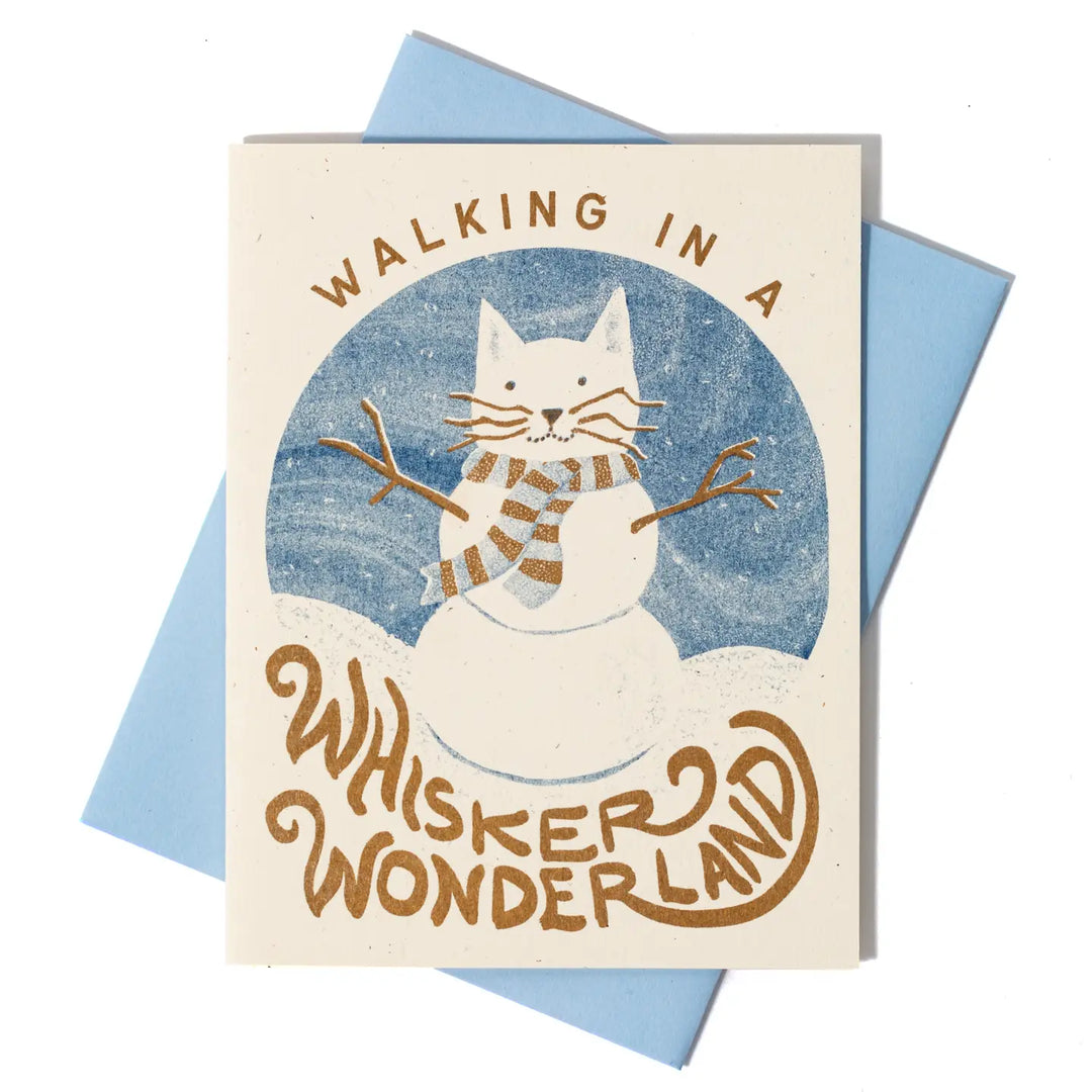 Walking in A Whisker Wonderland Holiday - Risograph Card