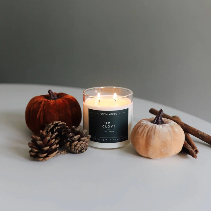 Fir + Clove - Clear Glass Tumbler Soy Candle