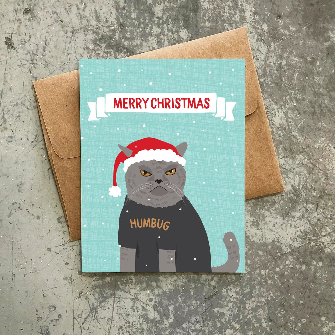 Humbug Cat Christmas Card
