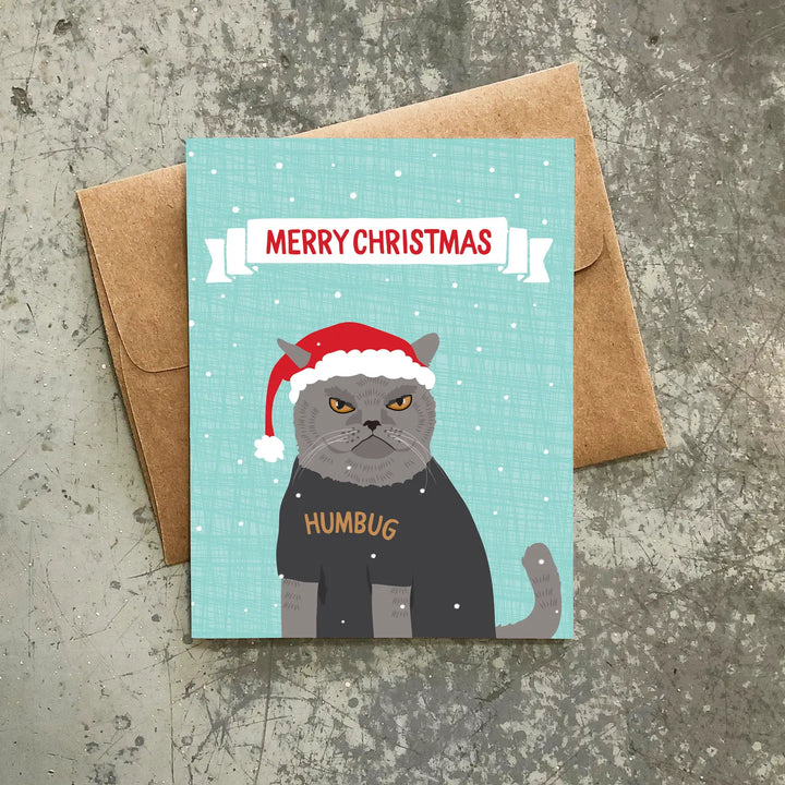 Humbug Cat Christmas Card