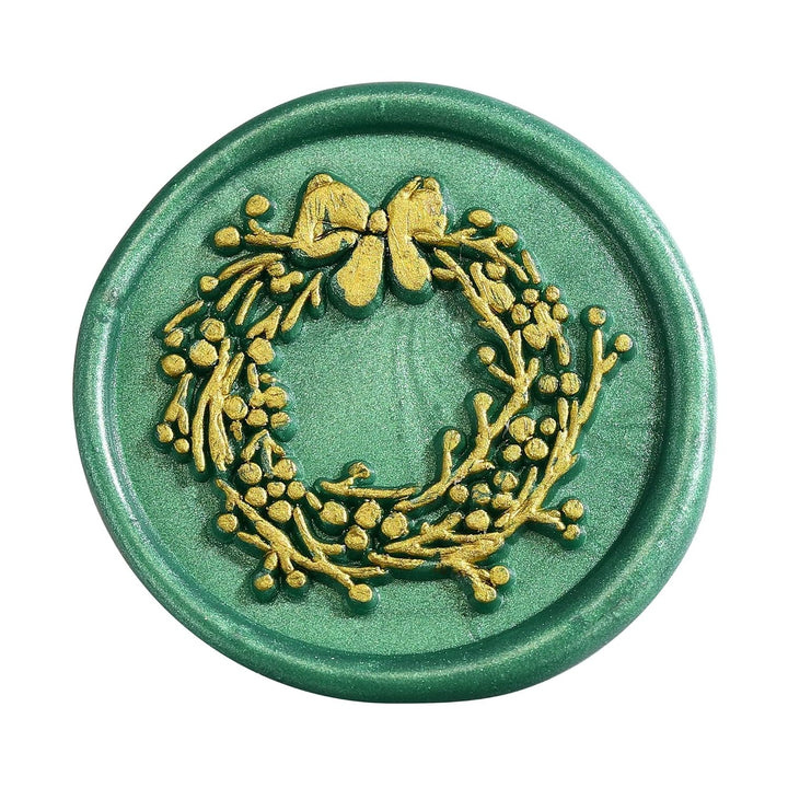 Wax Seal Stamp - Holiday Wreath with Bow
