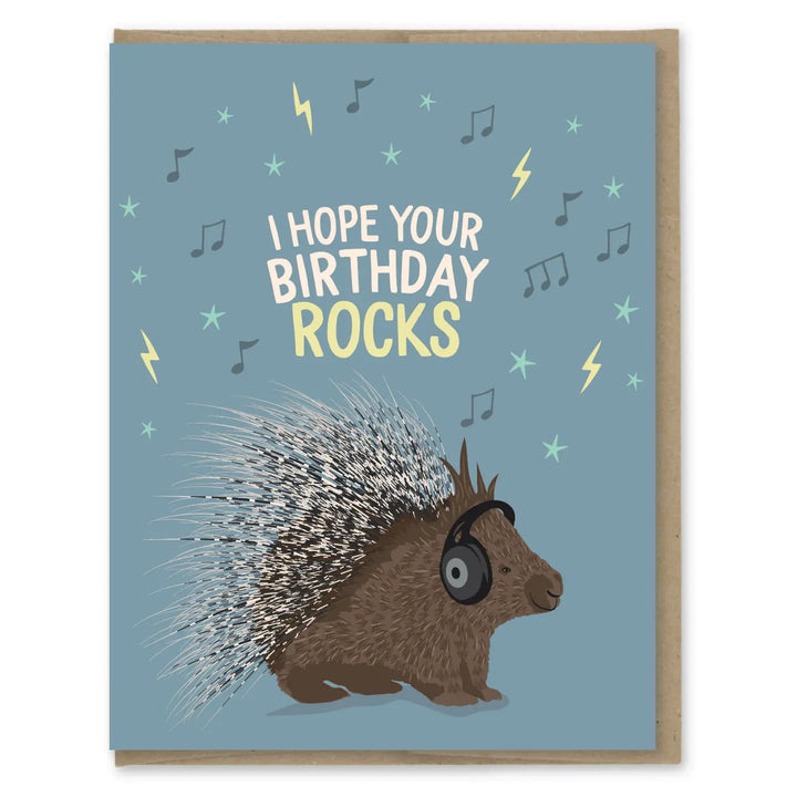 Porcupine Birthday Rocks Card