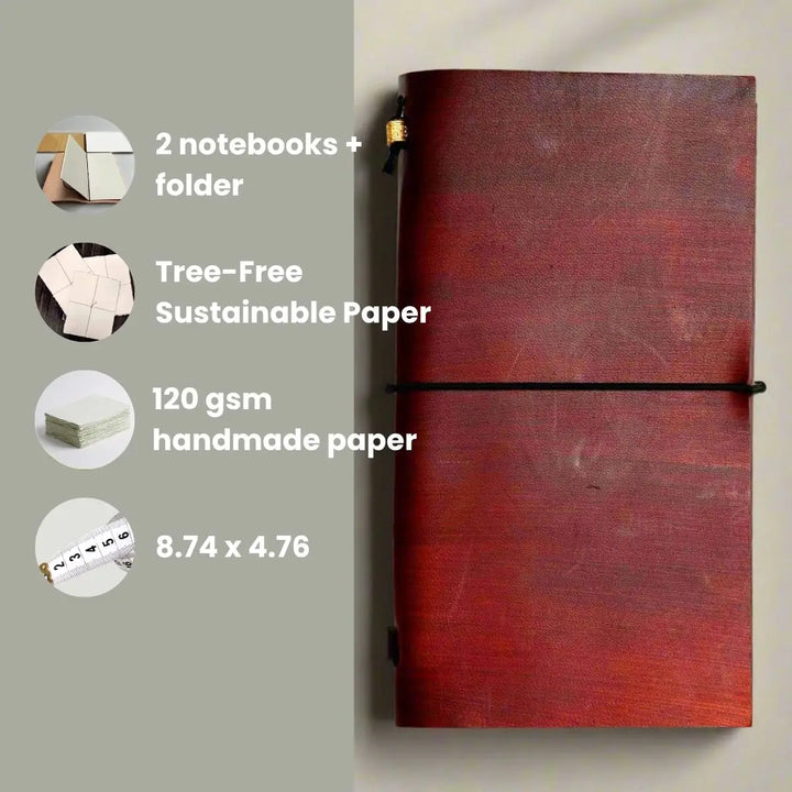 Debossed Refillable Leather Traveler's Notebooks
