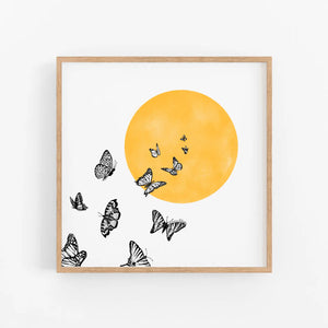 Butterfly Dawn Art Print - 8 x 8"