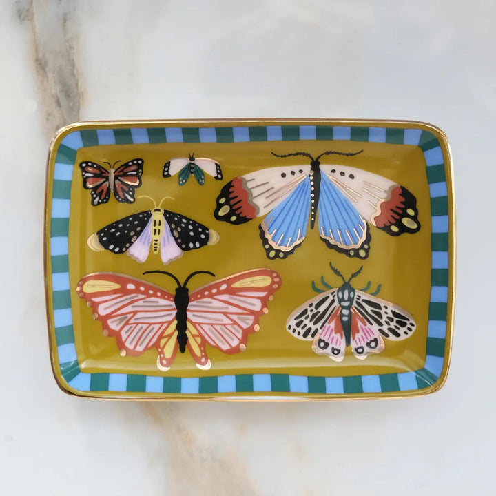 Porcelain Trinket Tray - Butterflies