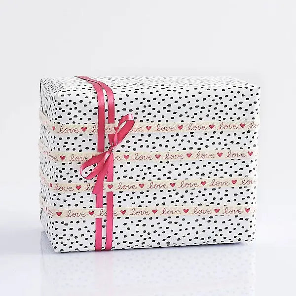 Vanilla Bean Dot on White Stone Wrapping Roll