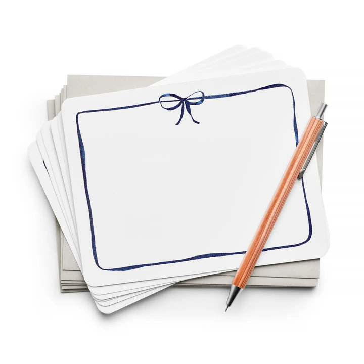 Navy Bow Flat Notes (Set of 8)