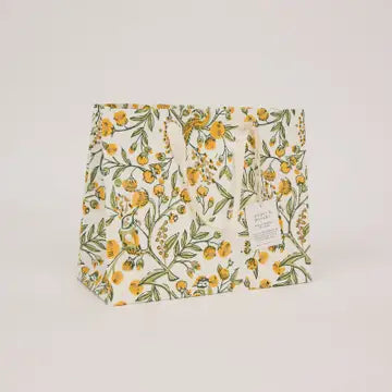 Hand Block Printed Gift Bags - Song Birds Sunshine