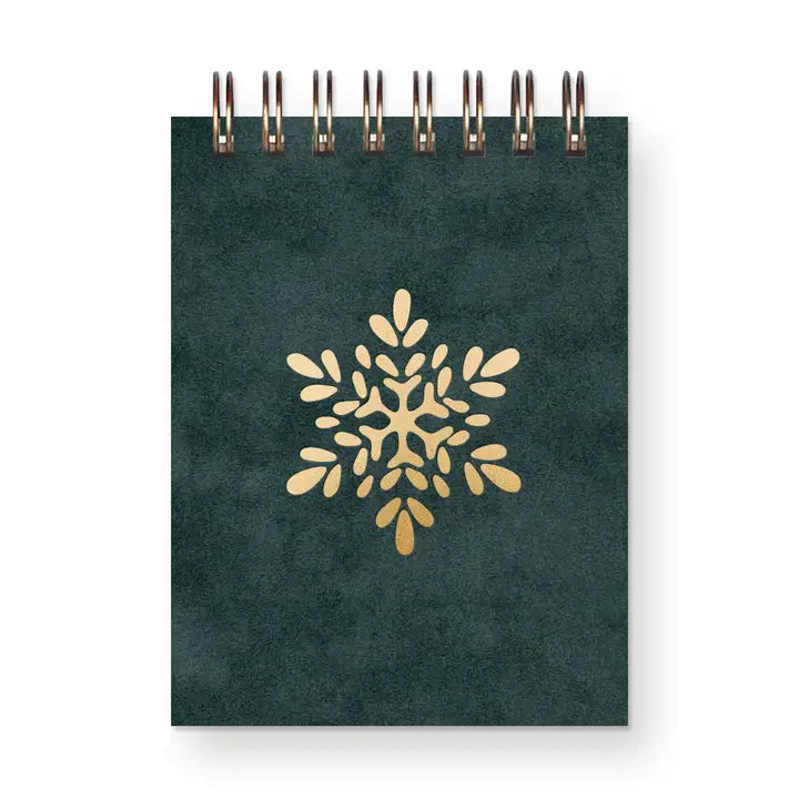 Christmas Snowflake Mini Jotter Notebook : Forest Green