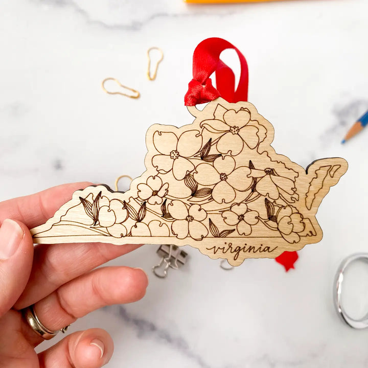 Virginia Wooden Ornament